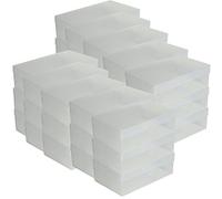 30x DynaSun PP435 Boîte à Chaussure de Rangement Escarpin Conteneur Organisateur Robuste Transparente Empilable et Pliable pour Hommes et Dames