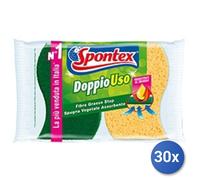 30X Ensemble Éponge + Fibre Double Usage 2 Pièces Spontex