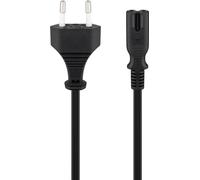 30x Goobay 95039 Câble de raccordement avec fiche Euro, 5 m, noir, (2*0,75 mm²), 5 m - fiche Euro (type C, CEE 7/16) > prise d'appareil C7