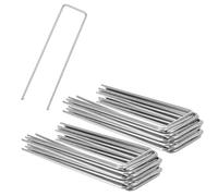 30x Sardines de Fixation Acier Anti-Rouille Piquets Jardin Camping Clôture Agrafes Géotextile Toile de Paillage Compatible Bordure Extérieur Grillage H150mm L25mm Ø3mm