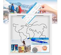 30x30cm Boîte D'Archives D'Aventure, Boîte À Souvenirs avec Fente, Boîte De Voyage pour Souvenirs, Boite A Billet pour Décoration Murale, 3d à Remplir pour Photos Billets Peintures Cartes Postales