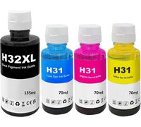 31 32XL Encre Compatible avec HP31 32XL Bouteille d'encre Multipack pour Smart Tank 5105 7005 7006 7305 7306 7605; Smart Tank Plus 315 319 455 515 (4-Pack,Noir Cyan Magenta Jaune)