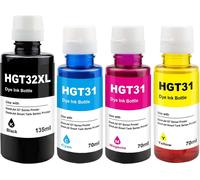 31 32XL Encre Compatible avec HPQ 31 32XL Bouteille d'encre pour Smart Tank 5105 7005 7006 7305 7306 7605 Smart Tank Plus 315 319 455 515 (4-Pack,Noir Cyan Magenta Jaune)