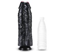 31,5 * 9,7CM Double Gode XXL Réaliste Large Gode Ventouse en Silicone - 2-IN-1 Godemichets Plugs Anals Gode Anale,Extenseur Homme Stimulateur Prostate,Gode Realise Plug Anale Plug Anal Plug Geant