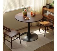 31.5“ Petite Table à Manger Ronde pouvant accueillir jusqu'à 2 à 4 Personnes avec Pieds cylindriques Table Basse Style Milieu du siècle avec piétement en métal Hauteur Standard for Salon(D,50CM)