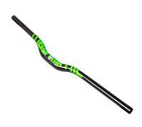 31.8mm Guidon VTT Cintre Velo Extra Long 580-760mm 3K Carbon Fiber Bicycle Riser Bar Guidon De Vélo De Montagne De Route (Color : Groen, Size : 760mm)
