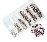 31 couleurs SS3-SS10 tailles mélangées cristal verre ongles strass pour Nail Art strass décoration-arc-en-ciel or rose