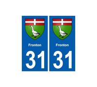 31 Fronton blason ville autocollant plaque stickers - Angles : droits