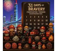 31 jours de bravoure - Boîte à rebours sur le thème des pompiers, 31 mini figurines de pompiers et charmes, cadeau du mois de la protection du calendrier des fêtes, Counomage de vacances