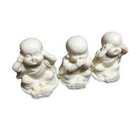31. Lot de 3 Statues de Moines bouddhistes - Figurines « Ne Rien Entendre, ne Rien Voir, ne Rien dire » pour la Richesse et la Chance, décoration de la Maison et du Bureau