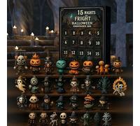 31 Nights of Fright - Boîte de compte à rebours d'Halloween 15 jours avec figurines, calendrier de l'Avent d'Halloween 2025, coffret cadeau, poupées effrayantes, figurines d'horreur à collectionner