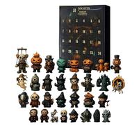 31 Nights of Fright - Boîte de compte à rebours d'Halloween avec figurines 2025 - Calendrier de l'Avent effrayant - Mini décorations surprise pour Halloween et Noël (31 jours)