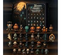 31 Nights Of Fright - Coffret Compte À Rebours Halloween 2025 Avec Figurines, Poupées Effrayantes En Résine Pour Le Compte À Rebours De L'Avent De 31 Jours, Breloques À Suspendre Et Mini Décorations