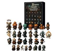 31 nuits de frayeur - breloques à suspendre et mini décorations avec figurines, calendrier de l'Avent Halloween coffret cadeau, figurines d'horreur pour famille et amis-31pcs