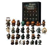 31 nuits de frayeur - breloques à suspendre et mini décorations avec figurines, calendrier de l'Avent Halloween coffret cadeau, figurines d'horreur pour famille et amis-15pcs