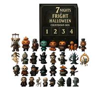 31 nuits de frayeur - breloques à suspendre et mini décorations avec figurines, calendrier de l'Avent Halloween coffret cadeau, figurines d'horreur pour famille et amis-7pcs