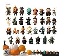 31 nuits d'effroi,2025 Calendrier de l'Avent Halloween,Boîte à rebours d'Halloween avec des figurines,Figurines d'horreur à collectionner,Décorations et charmes suspendus,Jouets Calendrier de Compte à