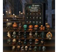 31 Nuits d'Effroi, Coffret Compte à Rebours Halloween avec Figurines, Coffret Calendrier de l'Avent Halloween, Figurines d'Horreur à Collectionner, Breloques à Suspendre et Mini (15 jours)