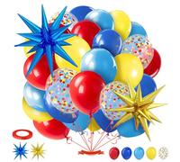 31 PCS 4D Party Balloon, Ballons de Fête 4D, Ballon Bleu Jaune Et Rouge, Ballons 4D Décoration, Idéal pour Un Anniversaire D'enfant, Une Baby Shower, Un Carnaval Ou Halloween