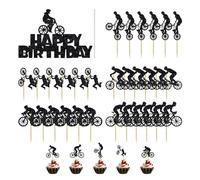 31 Pièces Inserts De Gâteau De Vélo, Décoration De Gâteau, Décorations De Gâteau Sur Le Thème Des Sports De Plein Air, Inserts De Cupcake, Décorations De Fête De Vélo