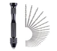 31 Pièces Perceuse à Main Twist Drill Bits Mini Perceuse à Main de Precision Aluminum Mandrin Sans Clé 30 Foret Fraise Twist 0,3-3,0 mm Pour Bricolage Forage Avec Sac (31 Pièces)
