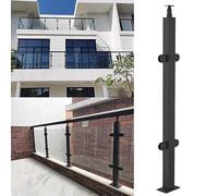 31" to 51" Stainless Steel Glass Balustrade Railing Post - Complete Kit for Decks and Balconies(Shallow Grey,Height 65cm)