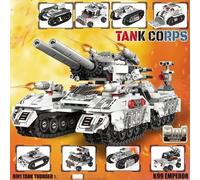 310 pièces Blocs de construction de char militaire 8-en-1 Modèle de char d'assaut léopard des neiges, 554 pièces Destroyer/584 pièces Police de la ville/584 pièces Véhicule de commandement de combat J