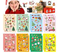 310 Pièces Gommettes Noel, FUKPO Stickers Noel Autocollant Scrapbooking, Sticker Gommette Joyeux Arbre de Noël Pere Noël Autocollants Enfant Bonhomme de Neige Cadeau Renne Flocon de Neige