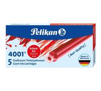 Pelikan Encre 4001 Boîte de 10 Etuis de 5 Cartouche d'encre GTP/5 Rouge brillant