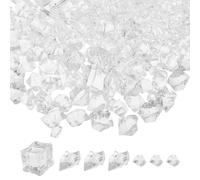 310PCS Clear Fake Ice: Acrylic Crushed Ice Cubes Rock Reusable Vase Filler Gems for Christmas Photo Props Home Kitchen Wedding Table Scatter