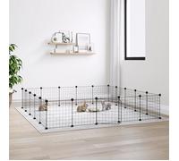 3114019 vidaXL Cage animaux de compagnie à 20 panneaux et porte Noir 35x35 cm