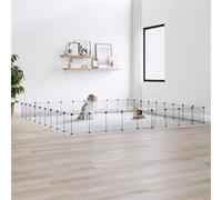 3114021 vidaXL Cage animaux de compagnie à 36 panneaux et porte Noir 35x35 cm Noir G