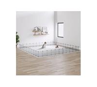 3114028 Cage animaux de compagnie à 44 panneaux et porte Noir 35x35 cm