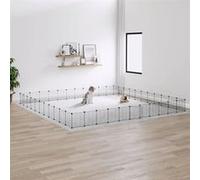 3114028 vidaXL Cage animaux de compagnie à 44 panneaux et porte Noir 35x35 cm Noir G