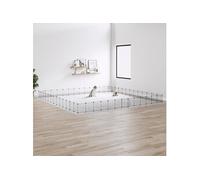 3114029 Cage animaux de compagnie à 52 panneaux et porte Noir 35x35 cm