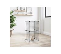 3114031 Cage animaux de compagnie à 8 panneaux Noir 35x35 cm Acier