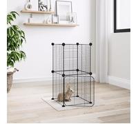 3114035 vidaXL Cage animaux de compagnie à 8 panneaux et porte Noir 35x35 cm
