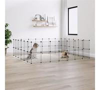 3114041 vidaXL Cage animaux de compagnie à 52 panneaux et porte Noir 35x35 cm Noir G