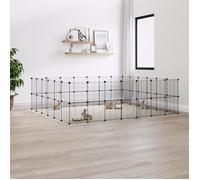 3114047 vidaXL Cage animaux de compagnie à 52 panneaux et porte Noir 35x35 cm