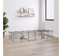 3114056 vidaXL Cage animaux de compagnie à 28 panneaux et porte Noir 35x35 cm Noir G