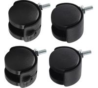 31142200189114Pcs Swivel Caster Furniture Office Chair Wheels Replacement Nylon Plastic with Brake Noir