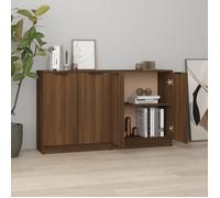 2× Buffets Armoires Latérales de Salle de Séjour Armoires de Rangement Meubles de Rangement Marron Gris 60x30x70 cm Bois d'Ingénierie