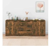 3115785 vidaXL Buffets 3 pcs Chêne fumé Bois d'ingénierie