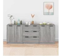 3115786 vidaXL Buffets 3 pcs Sonoma gris Bois d'ingénierie
