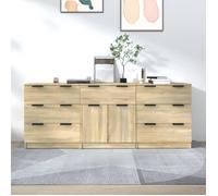 Buffets 3 pcs Chêne sonoma Bois d ingénierie chêne sonoma G
