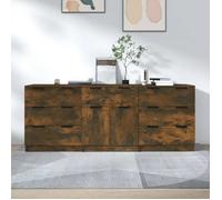 Vidaxl Buffets 3 Pcs Chêne Fumé Bois D'ingénierie Marron