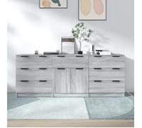 3115802 vidaXL Buffets 3 pcs Sonoma gris Bois d'ingénierie