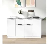 Vidaxl Buffets 2 Pcs Blanc 60x30x70 Cm Bois D'ingénierie Blanc