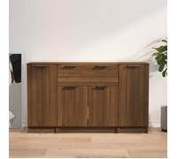 Vidaxl Buffets 3 Pcs Chêne Marron Bois D'ingénierie Marron