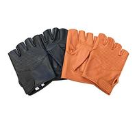 312 Gants Cuir véritable Rembourrés en mousse Demi doigts Classique Conducteur de bus, cyclisme, fauteuil roulant Mode, 312, 312-Tan, moyen